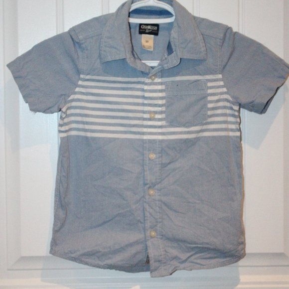 3/$20 🏷 Oshkosh Dress Shirt Size 5T Light Blue Button Up Shirt - Picture 2 of 2